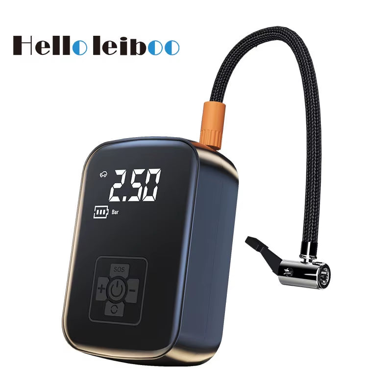 LEIBOO Portable Electric Tire Inflator Pump - Wired/Wireless 150PSI for Motorcycles, Bicycles, and Automotive Tires