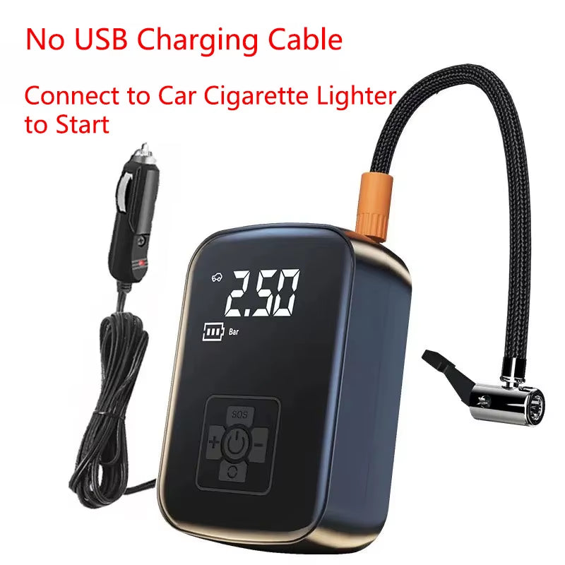 LEIBOO Portable Electric Tire Inflator Pump - Wired/Wireless 150PSI for Motorcycles, Bicycles, and Automotive Tires