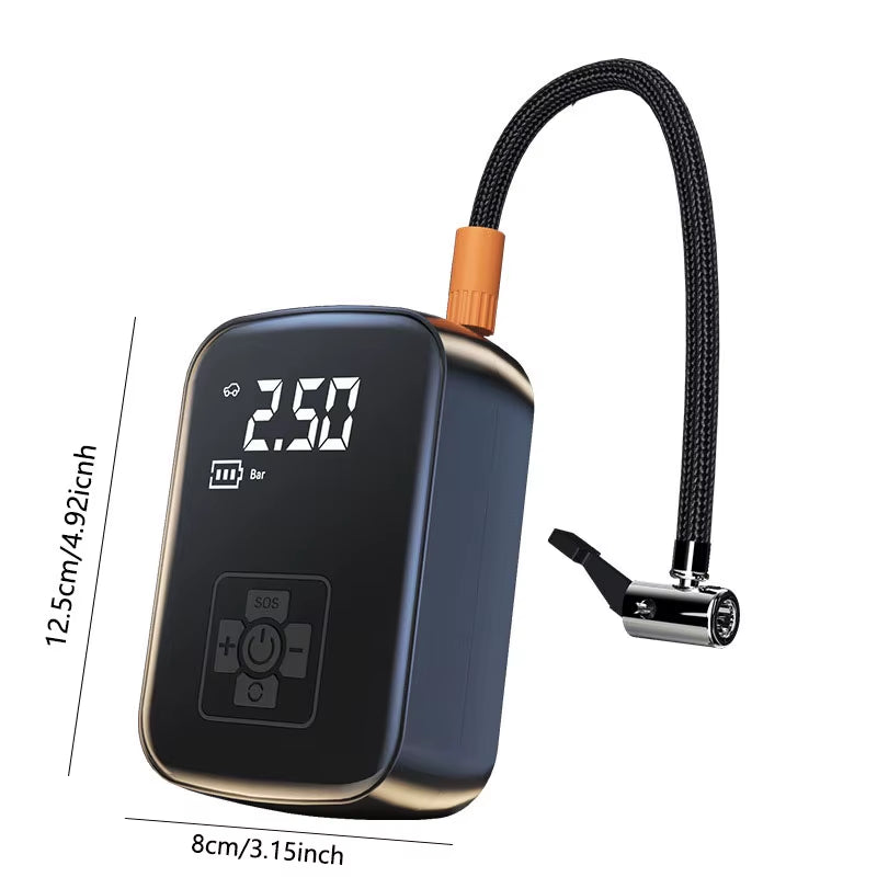 LEIBOO Portable Electric Tire Inflator Pump - Wired/Wireless 150PSI for Motorcycles, Bicycles, and Automotive Tires